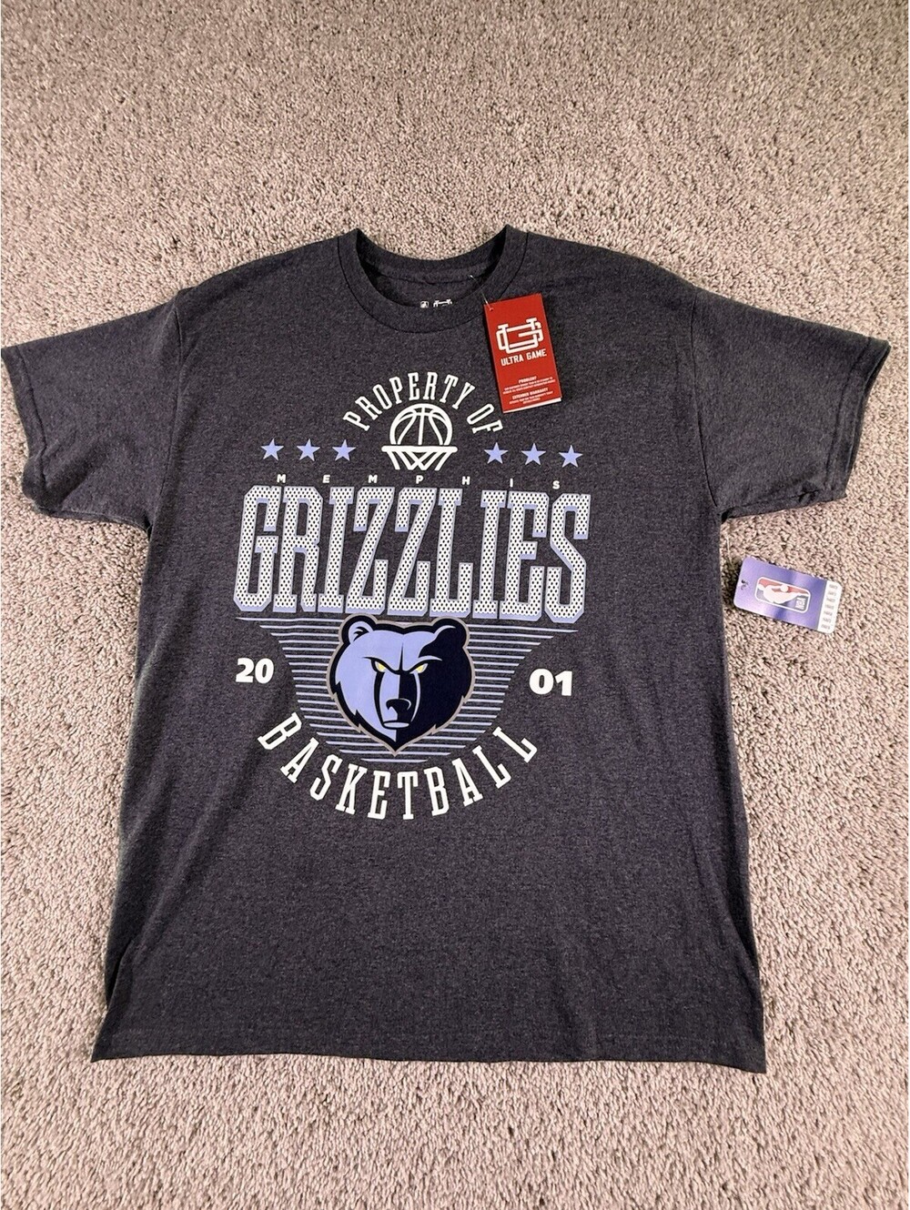 NWT NBA Memphis Grizzlies Men’s Large T Shirt Gray Short Sleeve